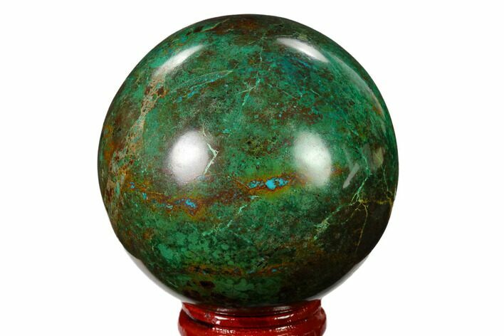 Polished Malachite & Chrysocolla Sphere - Peru #156460